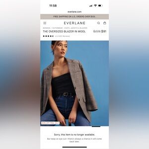 Everlane Black and White Houndstooth Blazer